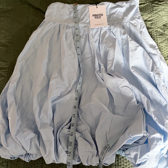 NWT Princess Polly Ismene Bubble Hem Mini Dress Blue Size 6 - Picture 7 of 8